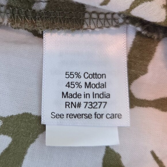 Sonoma Goods for Life Olive Green Floral Henley Top, 3XL, Balloon Sleeves - Picture 11 of 12